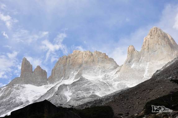 Já bem próximos do Acampamento Britanico, uma bela visão de Los Cuernos, no parque nacional Torres del Paine, no sul do Chile